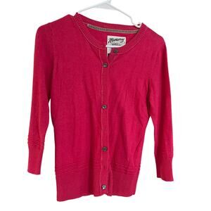 Mantaray Women's Pink Button Up‎ 3/4 Sleeves Sweater Cardigan Top Size 8US/12UK